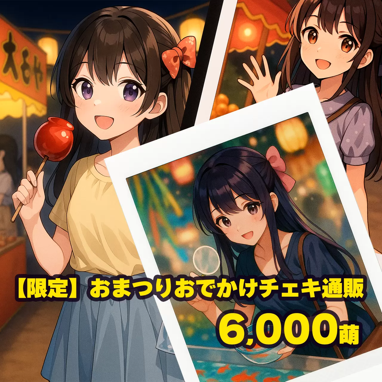 おまつりチェキイラスト