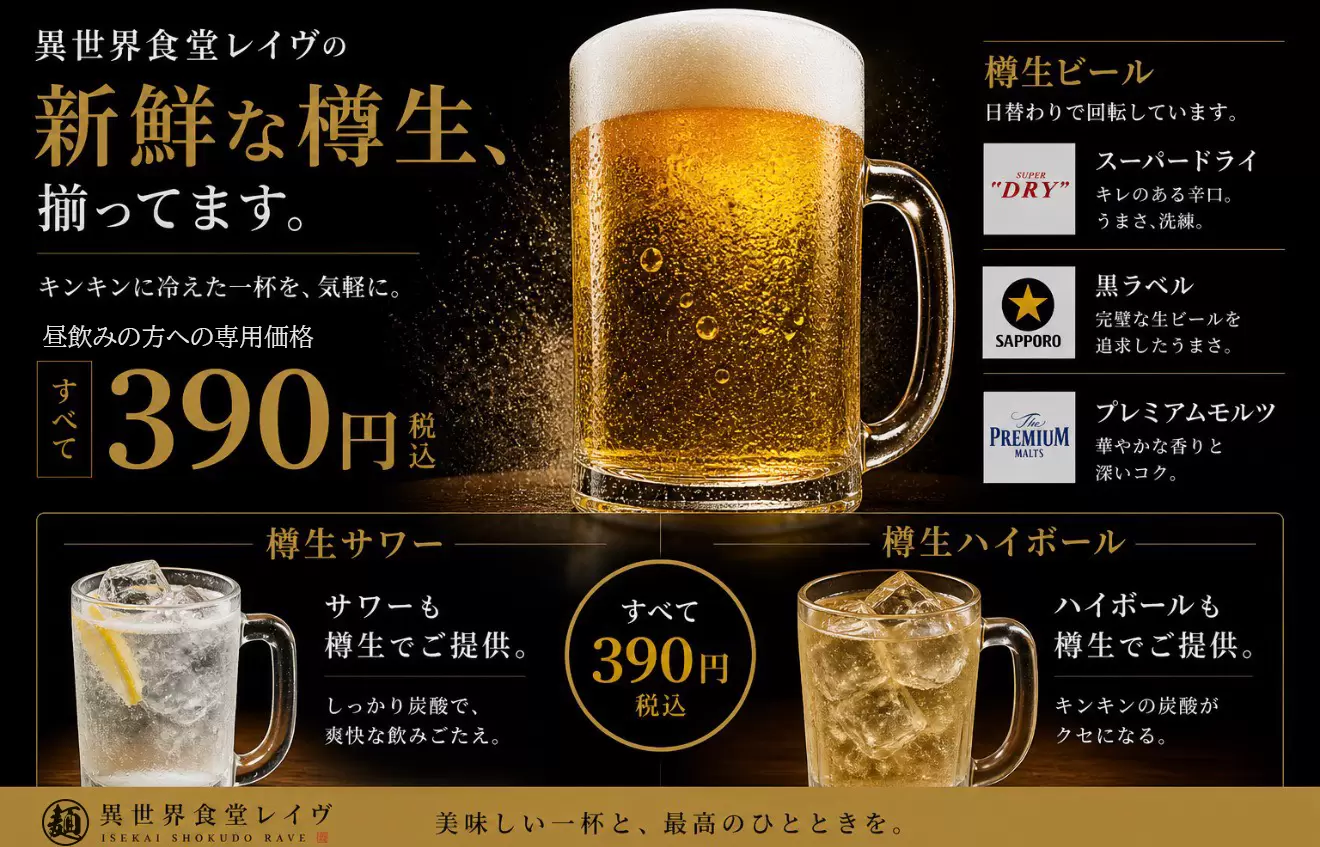 Draft beer highball sour Niigata Japan